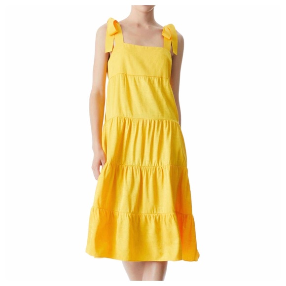 ALICE + OLIVIA Cynthia Tie Shoulder Midi Dress - Picture 7 of 12